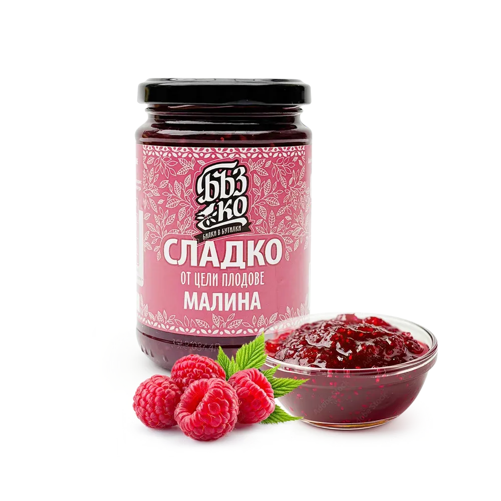 Сладко от цели малини, 380 г