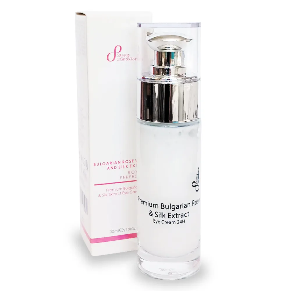 Eye cream 24 hour with premium Bulgarian rose & silk extract, 15 ml