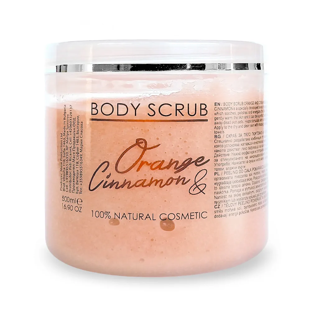 Orange and cinnamon body scrub, 500 ml