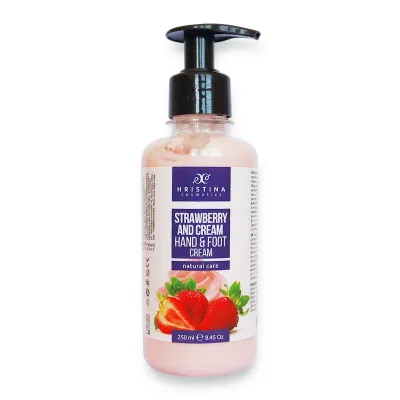 Strawberry and cream hand and foot cream, Hristina, 250 ml